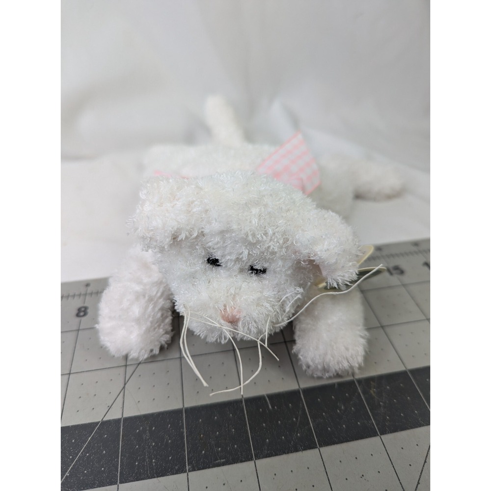 Bearington‎ White Kitty Cat Plush Rattle 9 Inch Style 1963 Stuffed Animal Toy